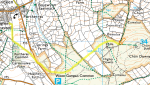Route from Carn View Terrace to Chun Quoit